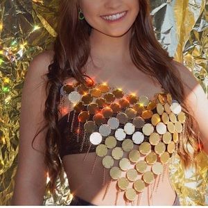 Halloween costume - faux coin halter top